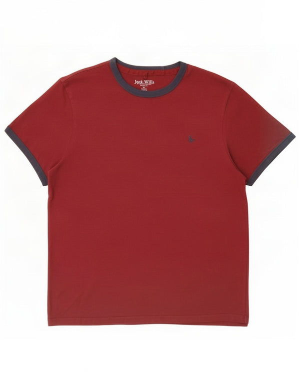 Jack Wills Camiseta Classic Fit para Hombre Top XL Granate Algodón