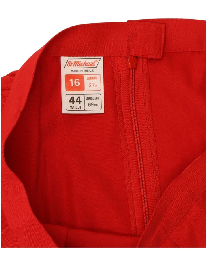 ST MICHAEL Womens A-Line Skirt UK 16 Large W30  Red Polyester