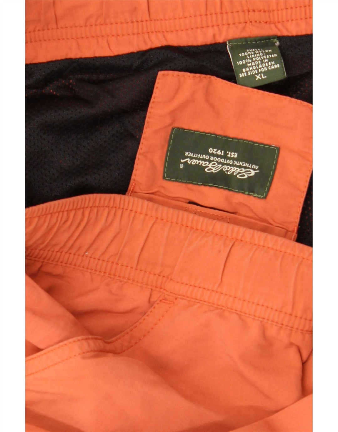 Eddie Bauer Pantalones cortos deportivos para hombre XL Nylon naranja