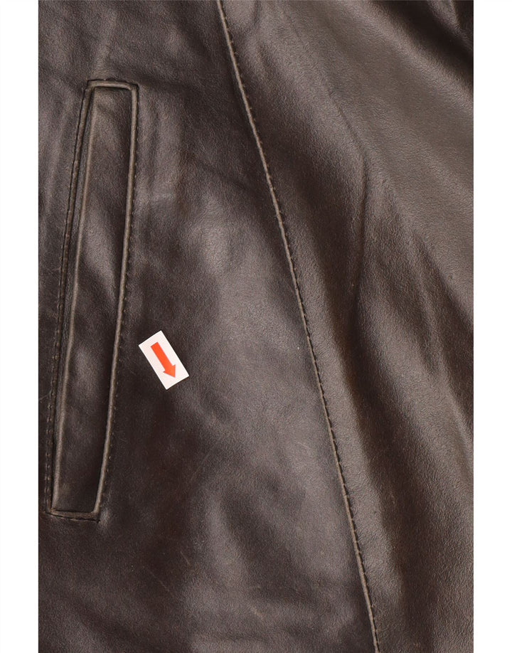 SORBINO Chaqueta de cuero para hombre ES 42 XL Gris