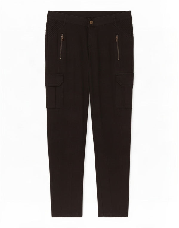 Zara Mujer Pantalones Cargo Slim EU 40 Medium W30 L30 Algodón Negro