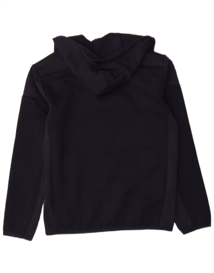Adidas Hombre Zip Sudadera Con Capucha Suéter Medio Azul Marino Colorblock Poliéster