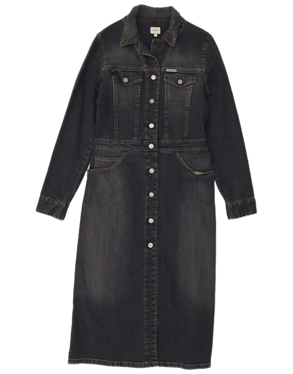 Calvin Klein Jeans Vestido largo de mezclilla para mujer UK 44 Grande Algodón azul marino