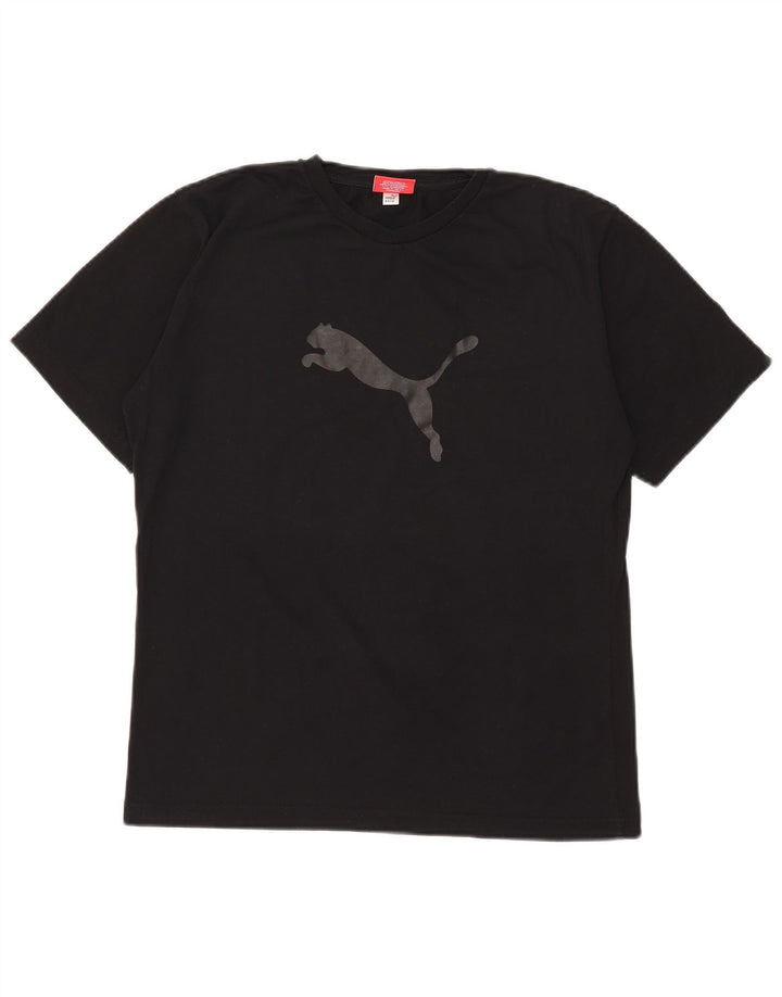 Puma Mujer Camiseta Gráfica Top UK 12 Mediano Negro Poliéster