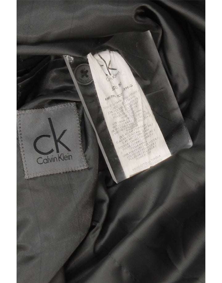 Calvin Klein Chaqueta tipo blazer con 1 botón para hombre IT 50 Grande a rayas negras