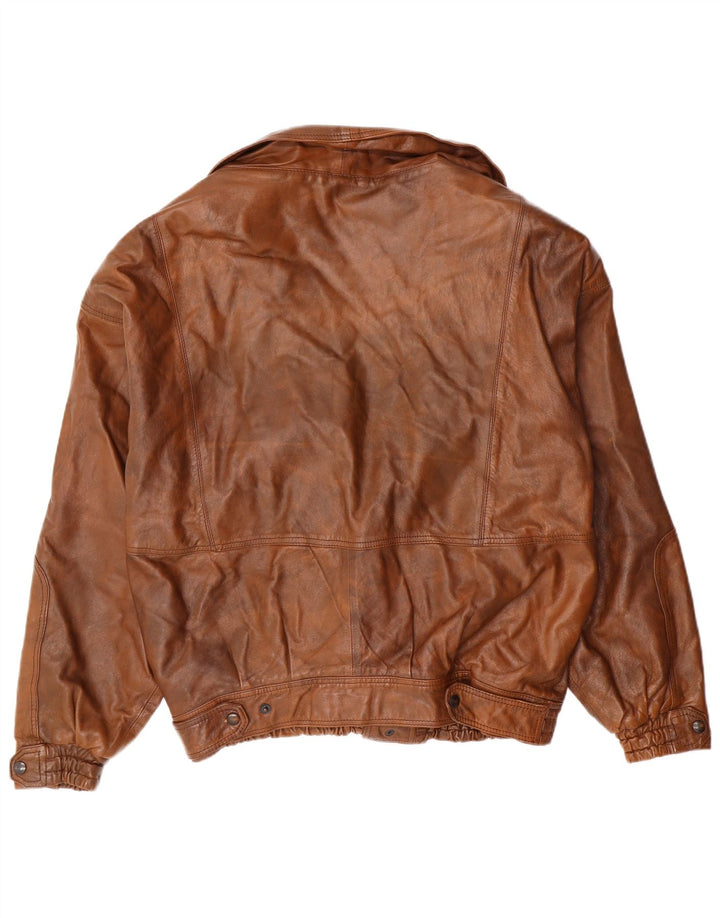 Vintage chaqueta de cuero para hombre Reino Unido 40 cuero marrón grande