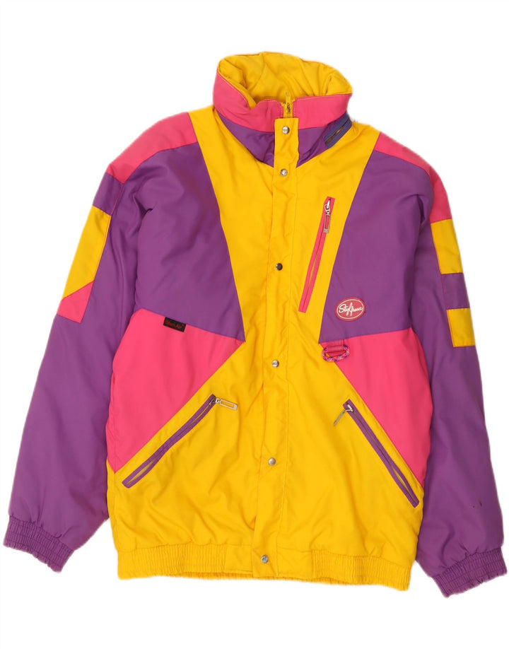 Chaqueta de esquí vintage para hombre IT 46 Small Multicolor Colourblock Poliamida