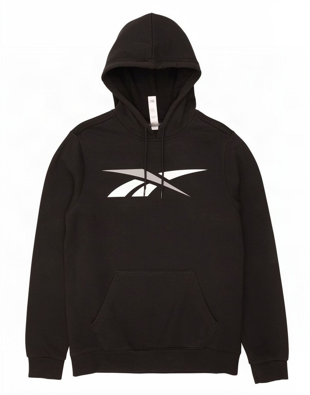 Reebok - Sudadera con capucha gráfica para hombre, talla mediana, algodón negro