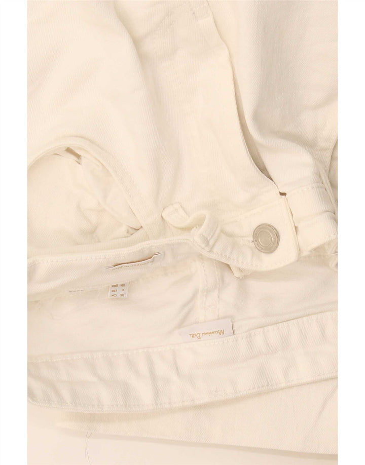 Massimo Dutti Vaqueros Cropped Mujer EU 40 Medium W30 L24 Blanco