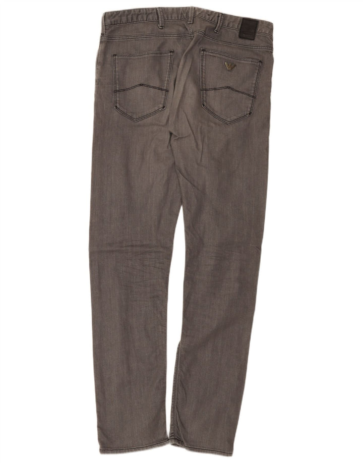 Armani Mens Slim Jeans W34 L32 Algodón Gris