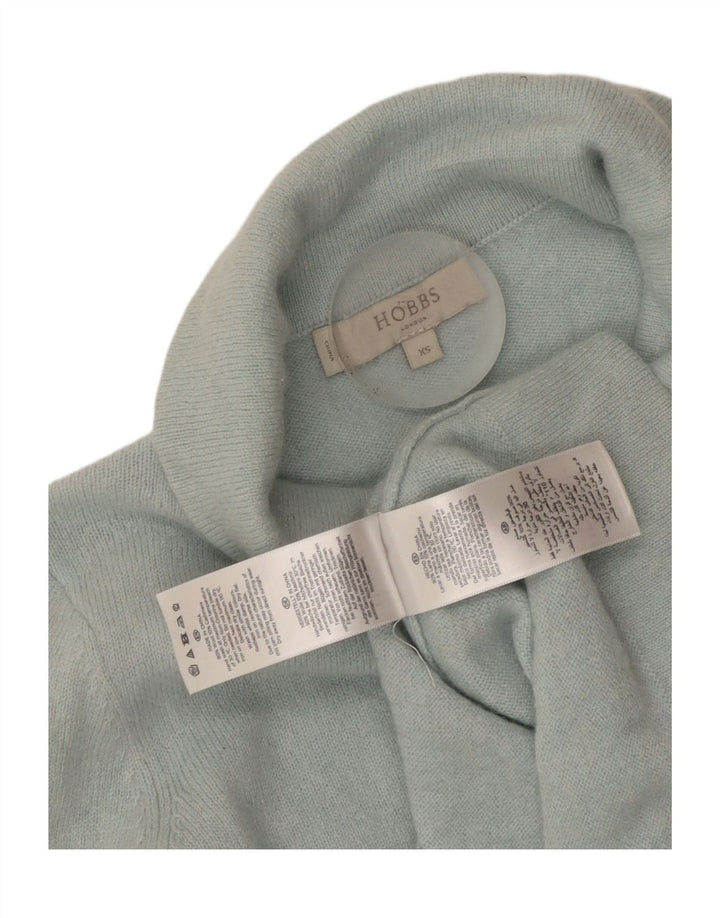 Hobbs Suéter corto con cuello vuelto para mujer UK 4 XS Lana azul