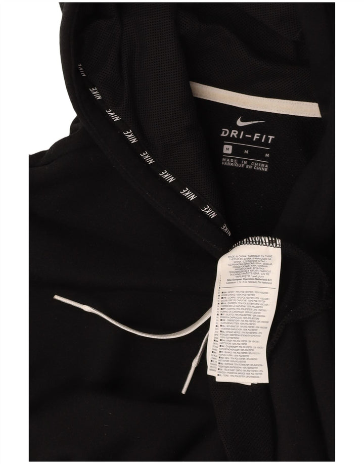 NIKE - Sudadera con capucha para mujer, diseño gráfico, talla M, poliéster negro
