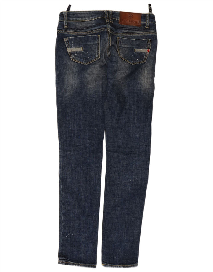 Zu Elements Vaqueros pitillo desgastados para mujer W26 L30 Algodón azul
