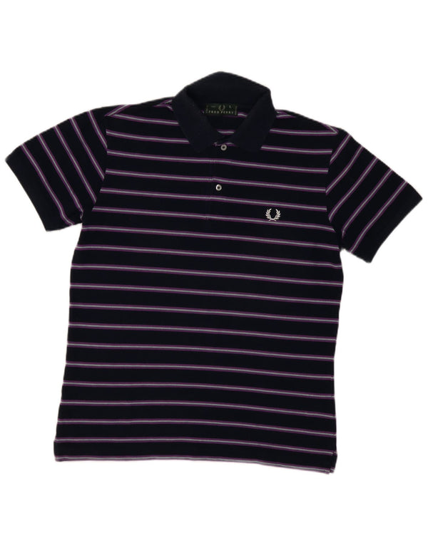 FRED PERRY Polo para hombre de algodón a rayas azul marino grande