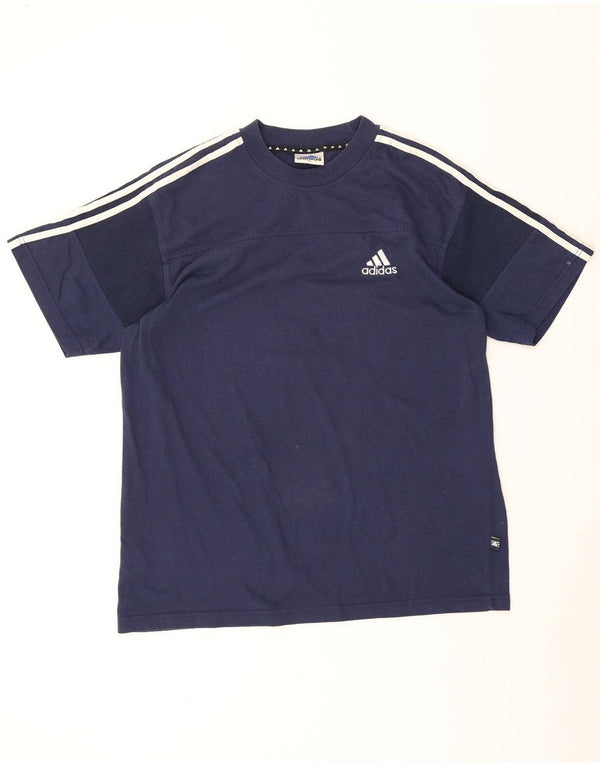 Adidas - Camiseta para hombre, talla grande, color azul marino, algodón