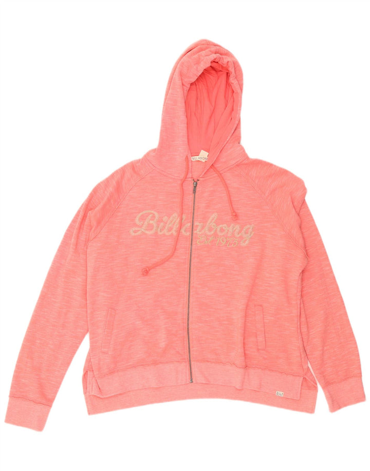 BILLABONG Suéter con capucha y cremallera extragrande para mujer Reino Unido 40 Grande con moteado rosa