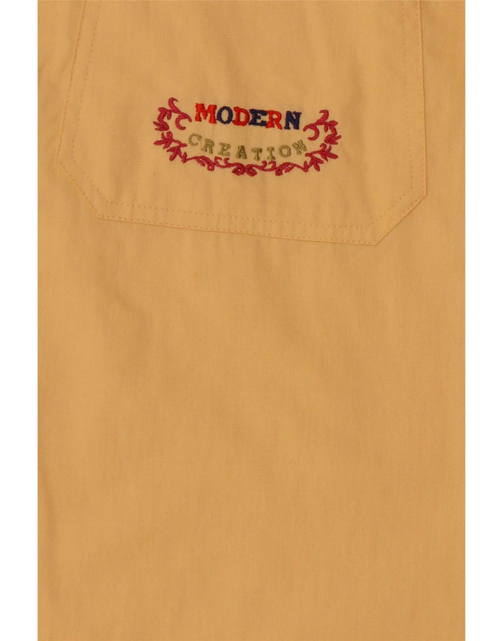 Vintage mujer suelta ajuste camisa EU 38 algodón amarillo medio