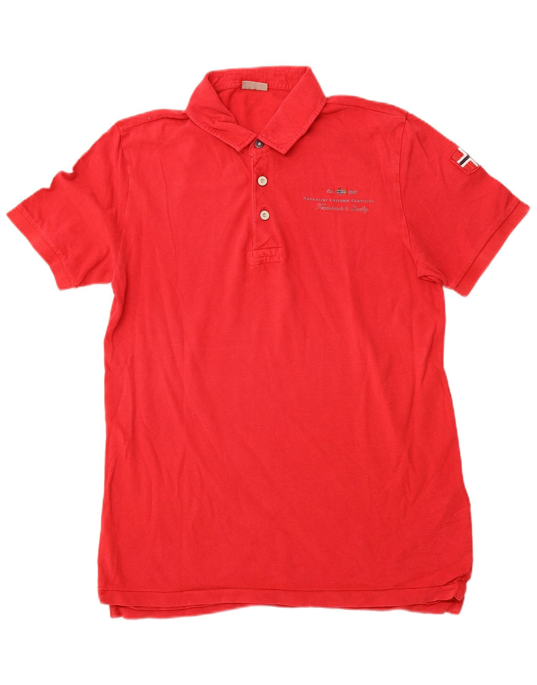 NAPAPIJRI Polo para hombre grande de algodón rojo