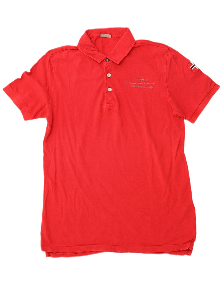 NAPAPIJRI Polo para hombre grande de algodón rojo