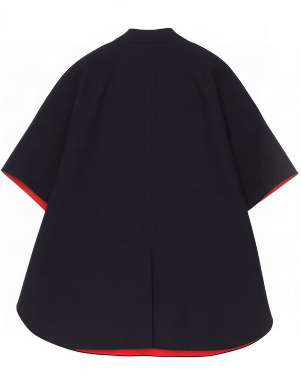 Abrigo capelet vintage para mujer Talla única Azul marino