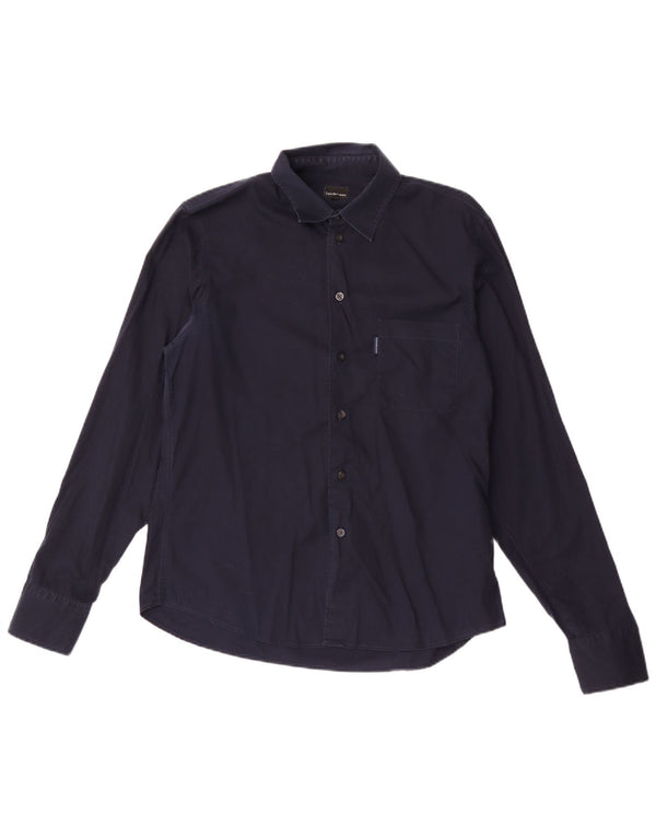 Calvin Klein Jeans Camisa para hombre grande azul marino algodón