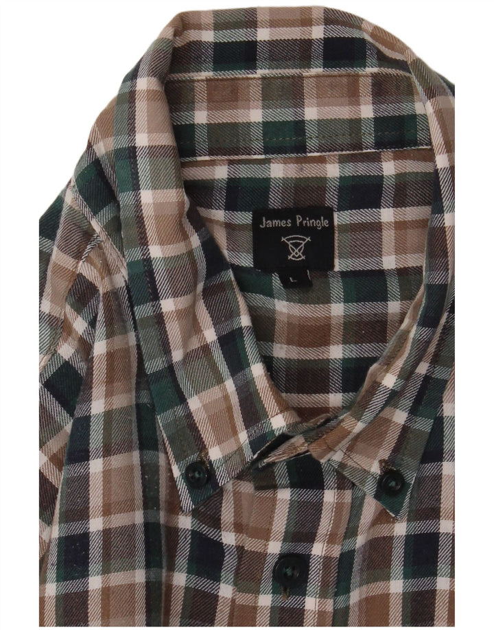 James Pringle Camisa de franela para hombre Cuadros grandes multicolores