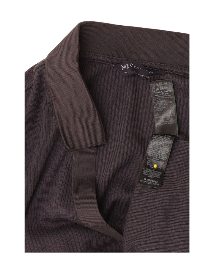 Marks & Spencer Polo de manga larga para mujer UK 20 2XL Poliéster gris