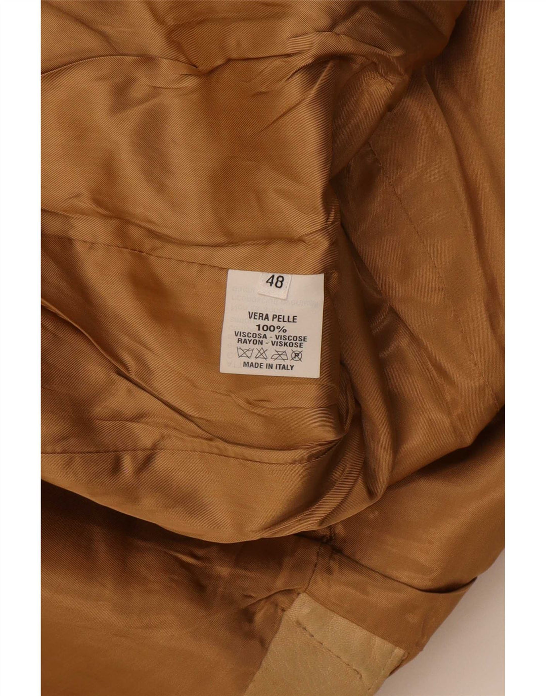 Vintage hombres 3 botones cuero Blazer chaqueta IT 48 medio beige