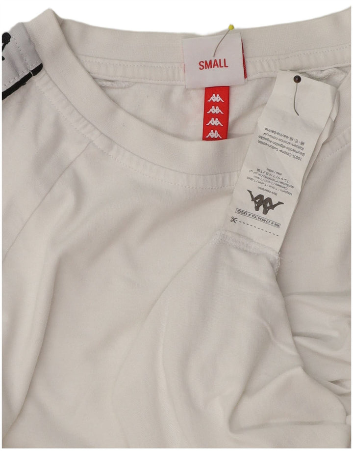 Kappa Hombre Camiseta Gráfica Top Small Blanco Algodón