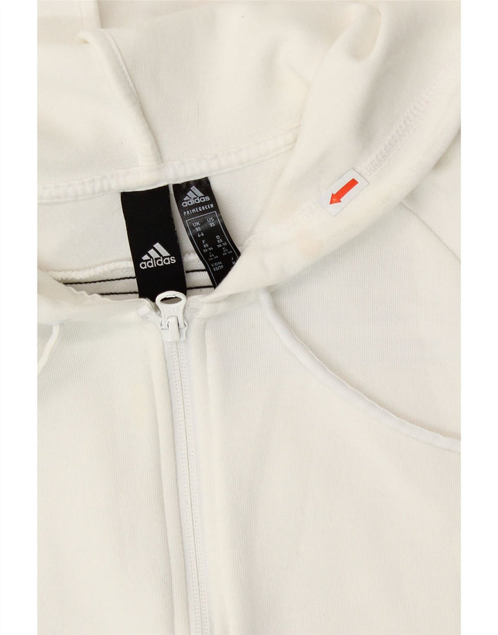 ADIDAS Sudadera con capucha y cremallera para mujer UK 4/6 XS Algodón blanco