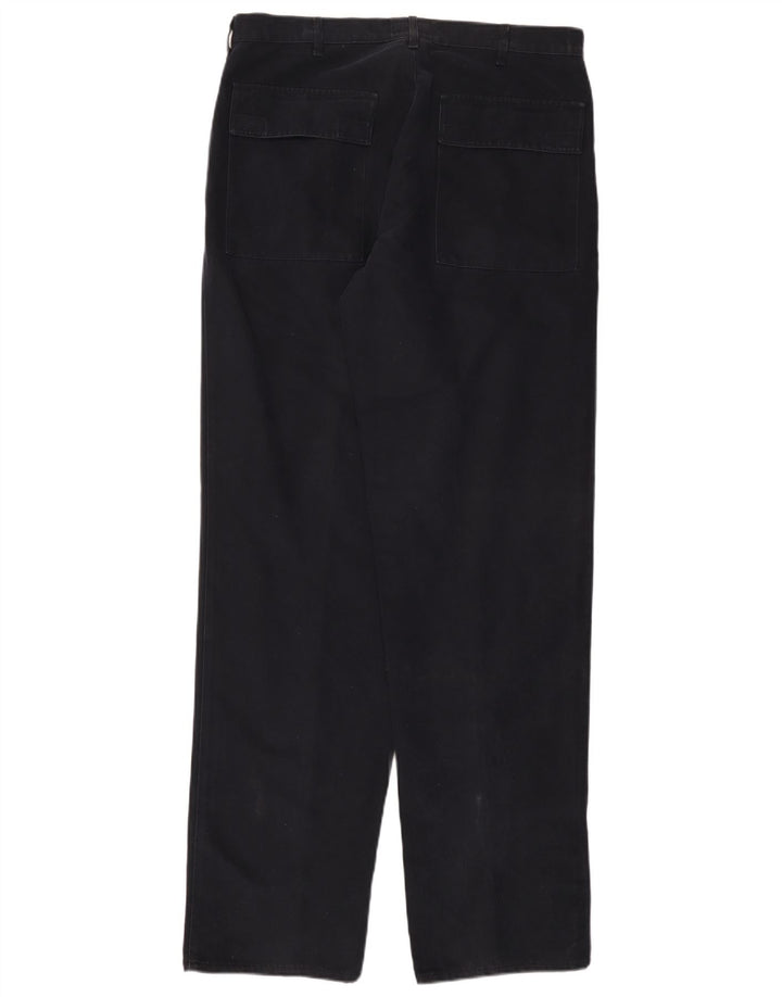 ARMANI Pantalón chino recto para hombre EU 52 XL W36 L36 Azul marino Algodón