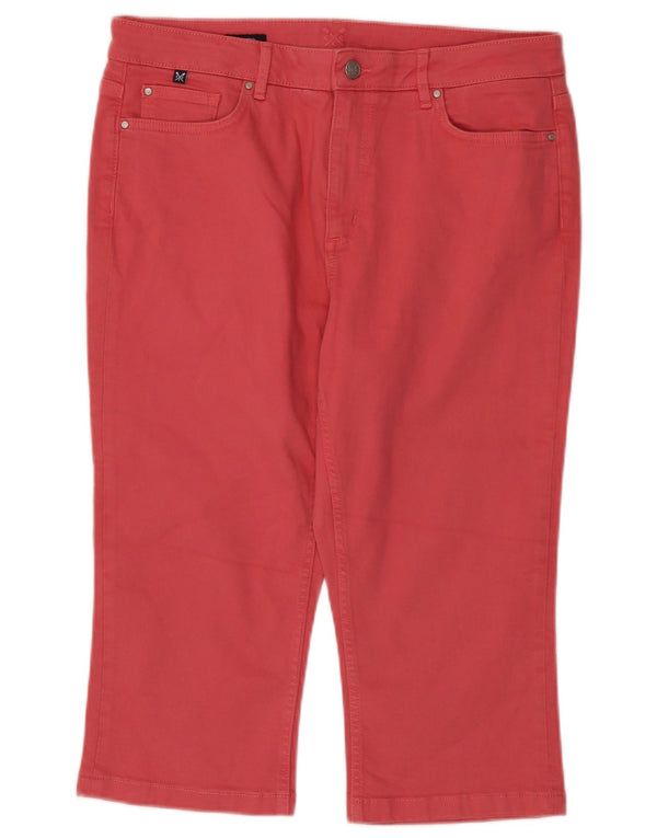 Crew Clothing Pantalones capri rectos para mujer UK 14 Large W34 L19 Rosa
