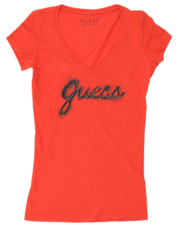 Guess Camiseta gráfica para mujer Top UK 6 XS Algodón rojo