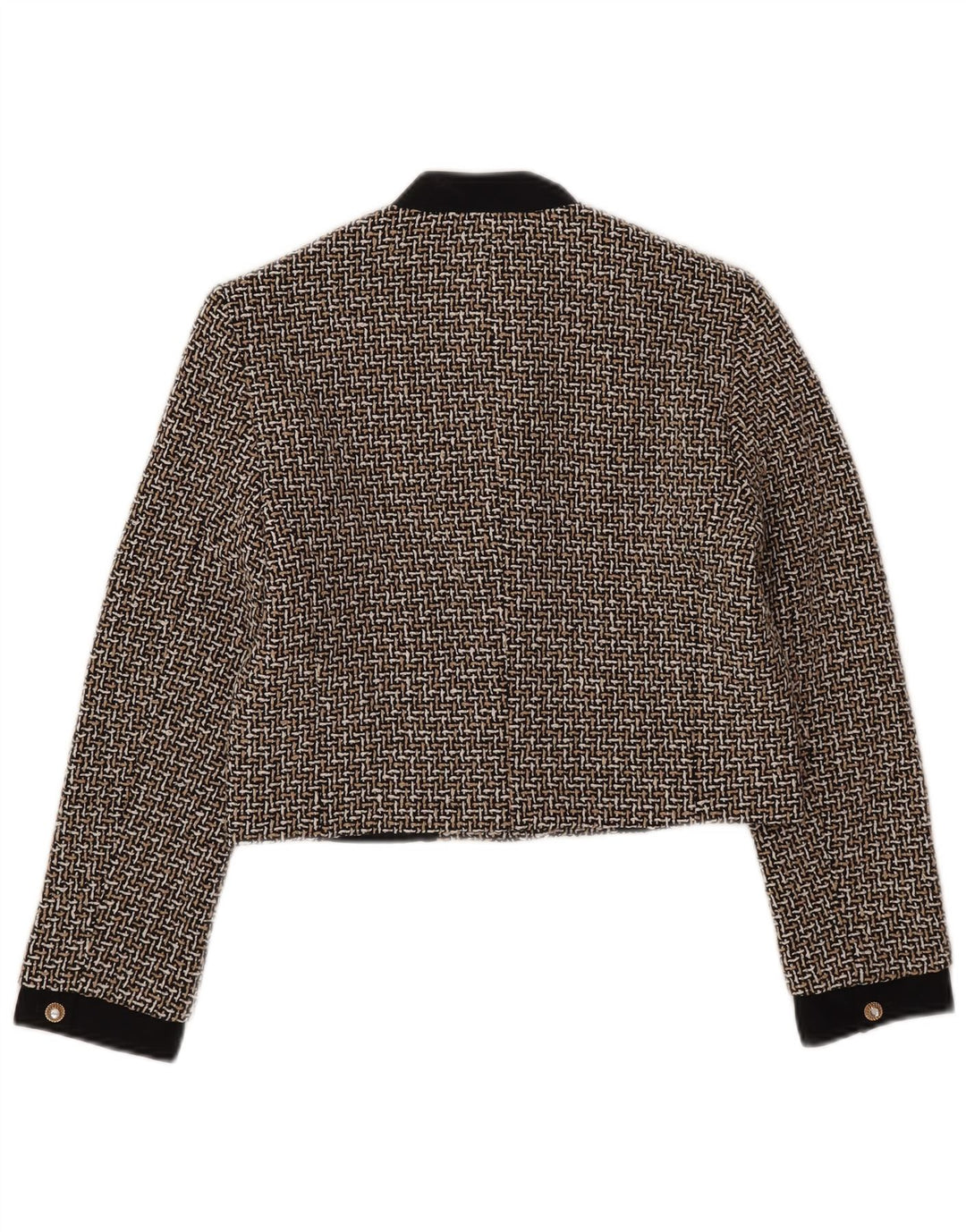 Zara Mujer Crop 3 Botones Blazer Chaqueta UK 10 Small Multicolor Check