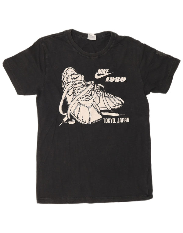 Nike Camiseta gráfica para hombre Top mediano de algodón negro