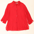 MARELLA Womens See Through 3/4 Sleeve Shirt Blouse IT 46 Large Red Vintage Marella and Second-Hand Marella from Messina Hembry 