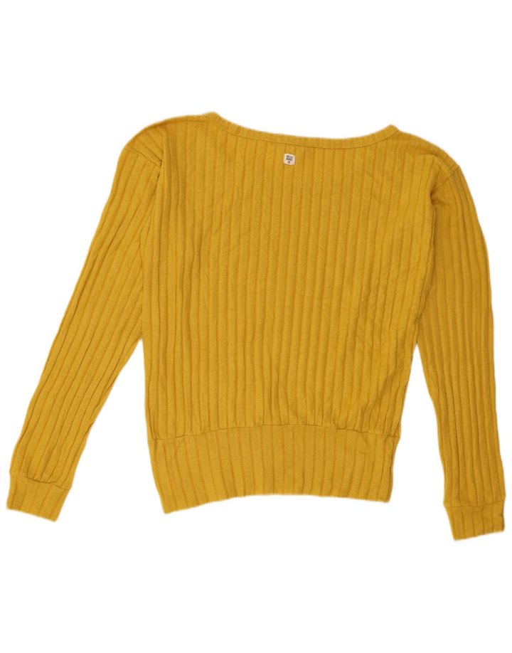 Billabong Mujer Top Manga Larga UK 46 Grande Poliéster Amarillo