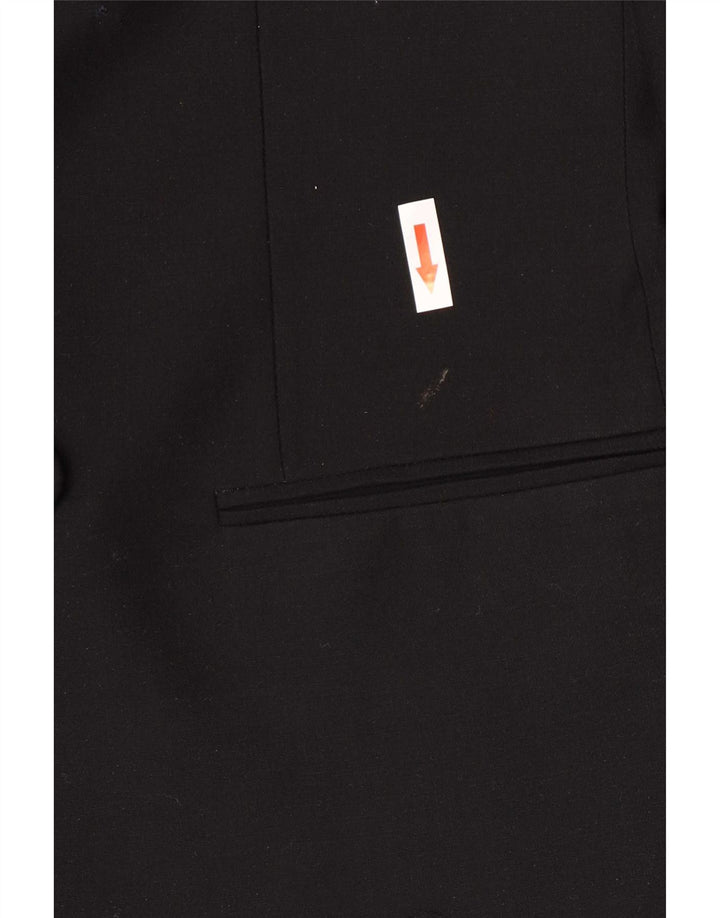 Vintage hombres doble pecho Blazer chaqueta Reino Unido 38 medio negro lana virgen