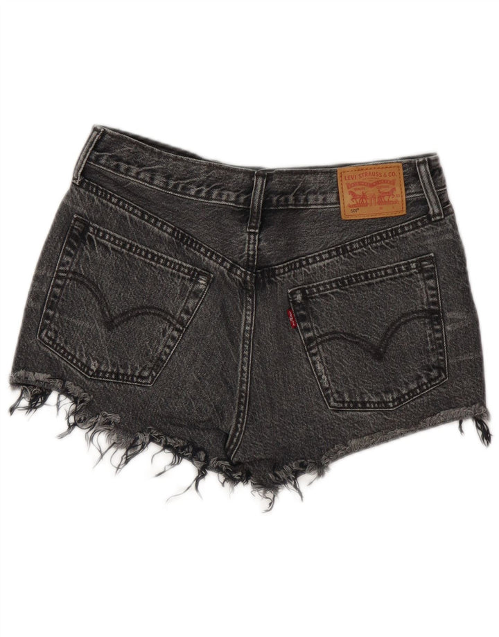 Levi's Mujer 501 Shorts De Mezclilla Desgastados W28 Algodón Gris Medio