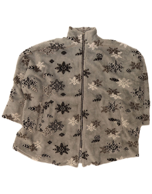Ann Christine Chaqueta polar de manga 3/4 para mujer UK 44 Gris medio Floral