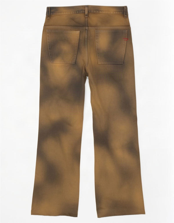Diesel Vaqueros de pierna ancha para hombre W32 L29 Algodón teñido anudado marrón