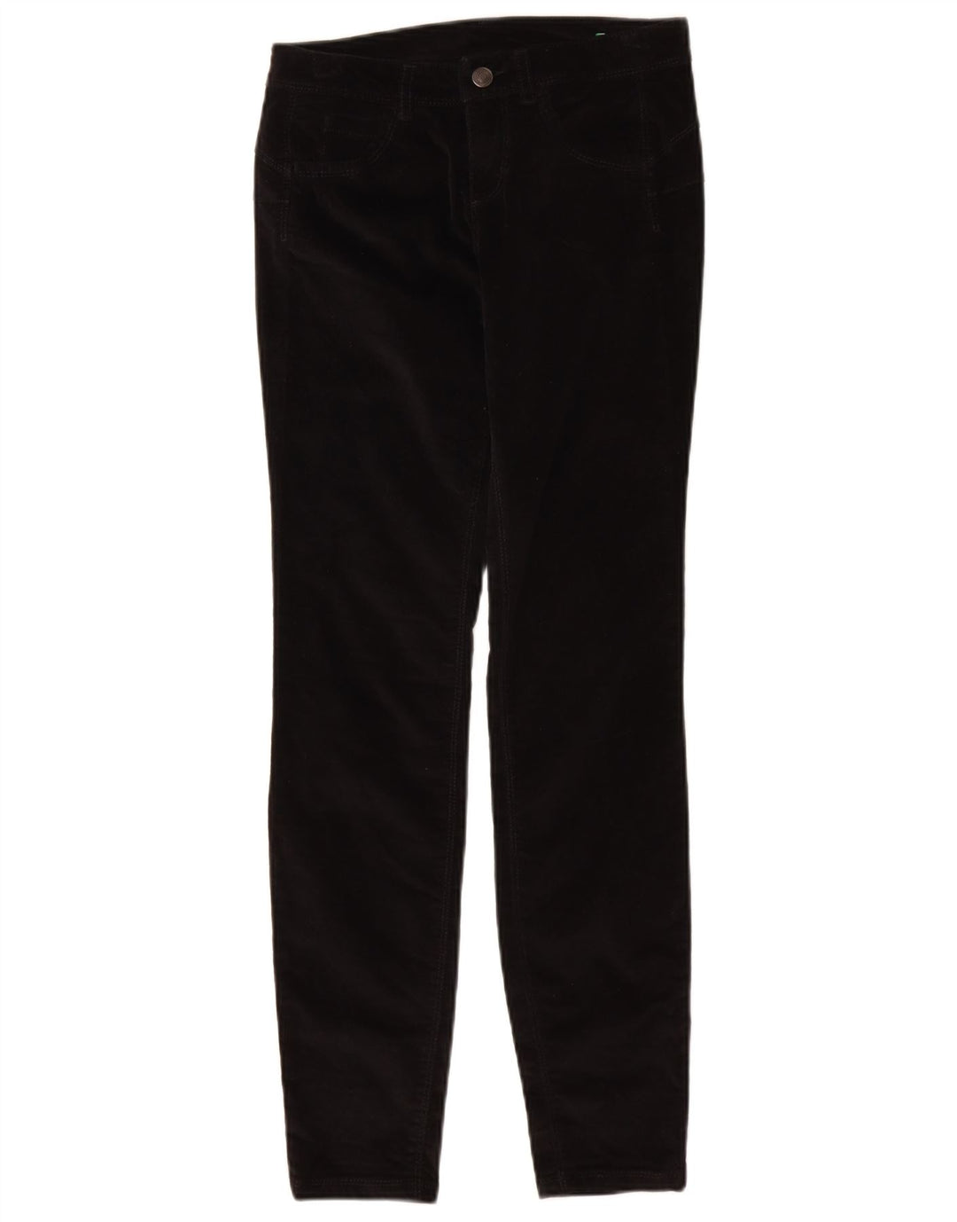 BENETTON Mujer Pantalones Slim De Pana W26 L29 Negro