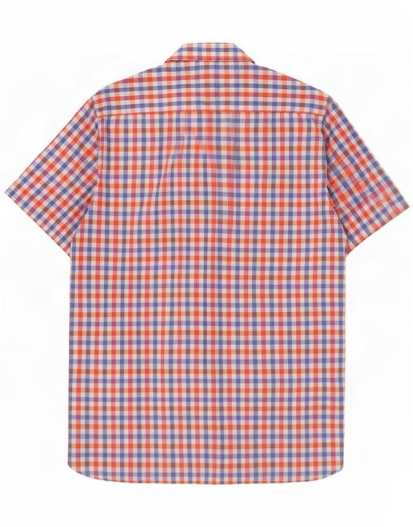 Tommy Hilfiger Camisa de manga corta para hombre Medium Multicolored Plaid