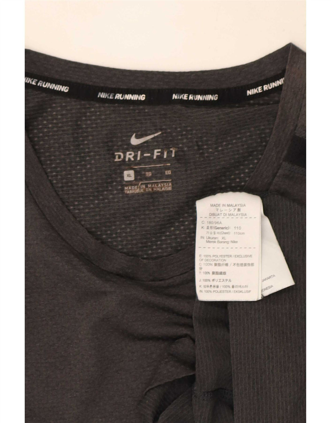 Camiseta Nike Dri Fit para hombre Top XL Gris Colorblock Poliéster