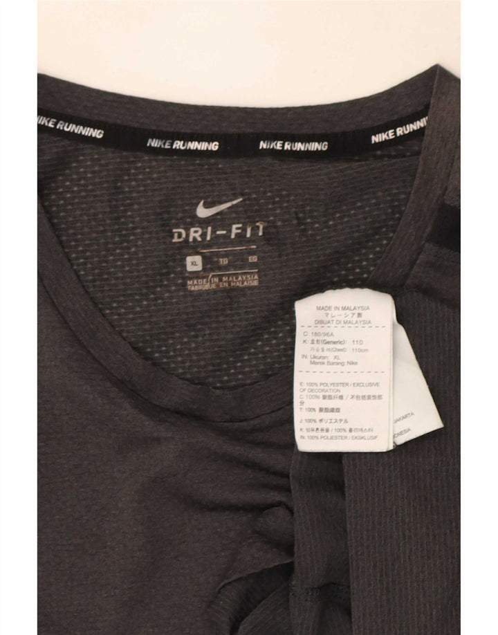 Camiseta Nike Dri Fit para hombre Top XL Gris Colorblock Poliéster