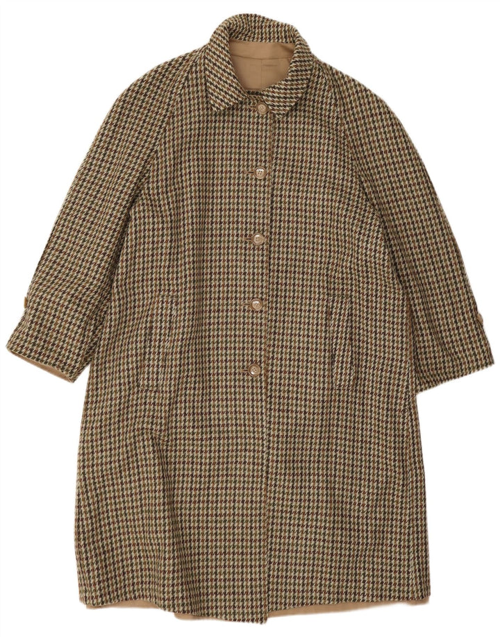 Abrigo reversible de gran tamaño vintage para mujer IT 47 XL Beige Houndstooth