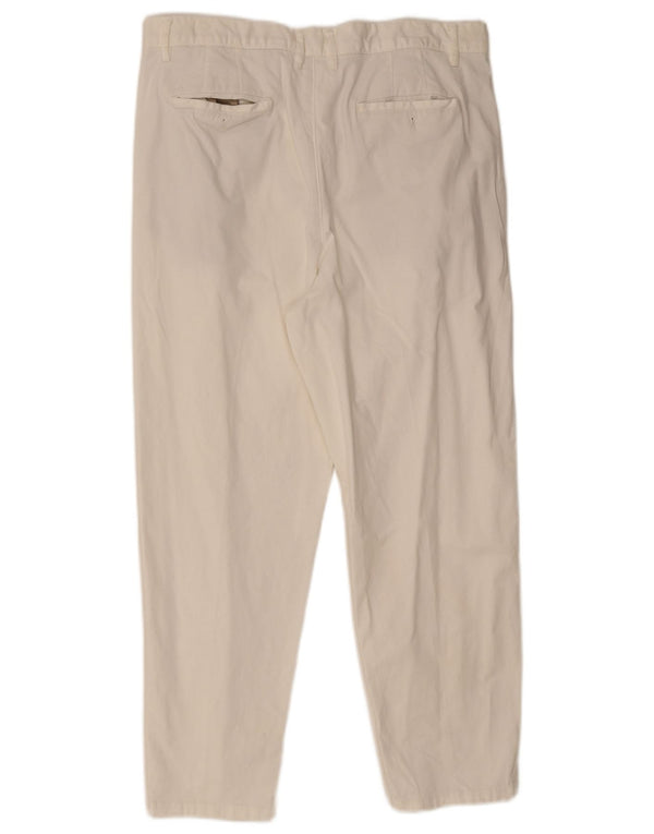 Zara Mens Pegged Chino Pantalones EU 44 Large W34 L26 Blanco