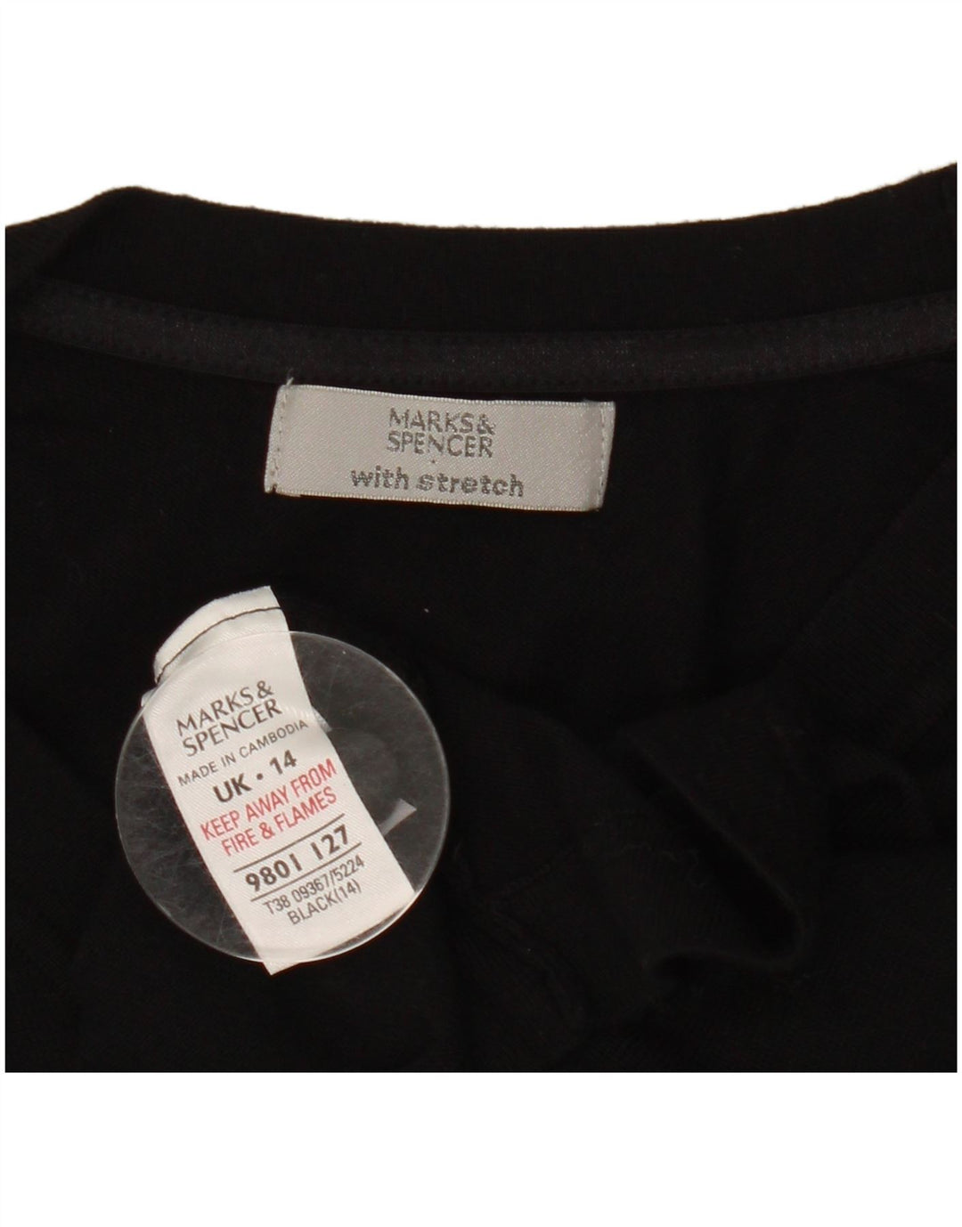 Marks & Spencer Top Bolero para mujer UK 44 Viscosa negra mediana