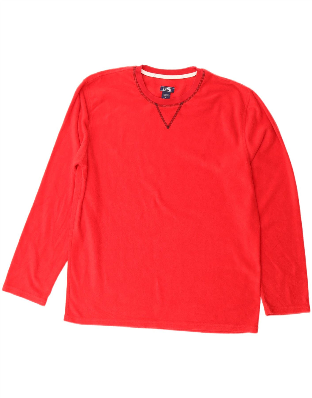 IZOD Jersey de forro polar para hombre, tamaño grande, poliéster rojo