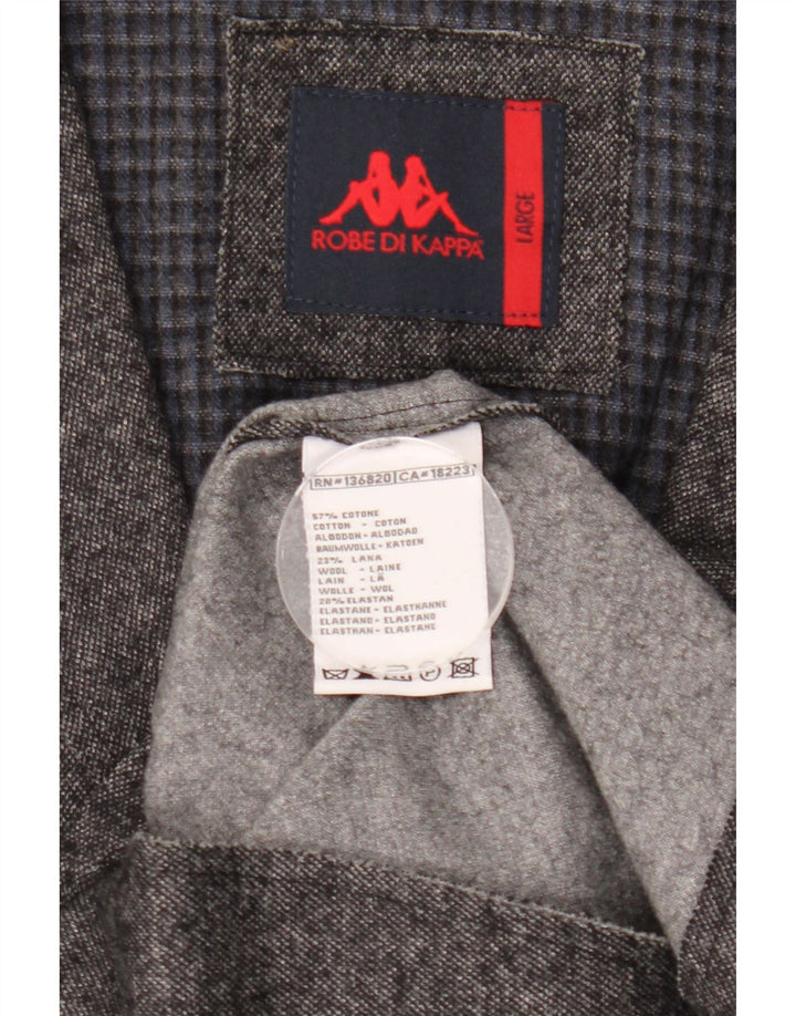 Kappa Chaqueta tipo blazer de 3 botones para hombre UK 40 Large Grey Cotton